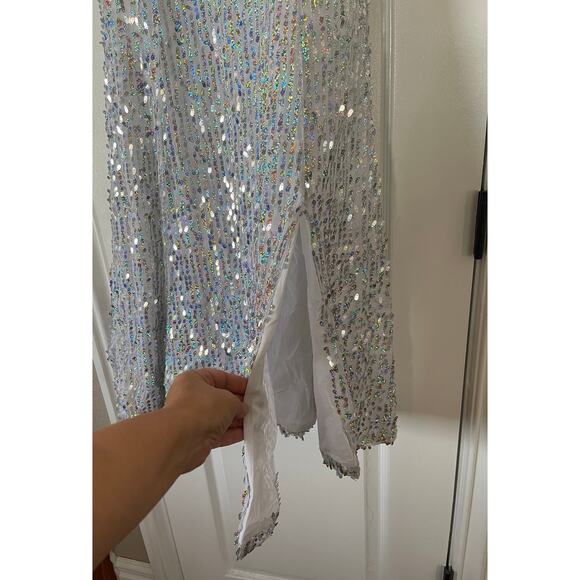 White Sequined Dress Princess Size 12 Youth - Picture 3 of 7